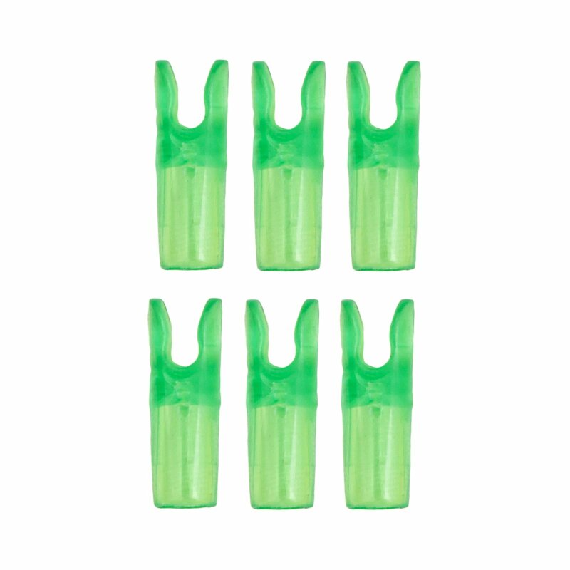 6-er Pack Hawk Pin Nock Größe S Transparent Grün