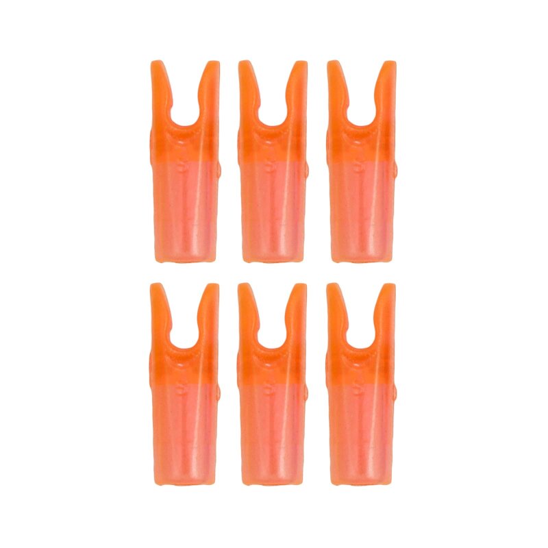 6-er Pack Hawk Pin Nock Größe S Transparent Orange