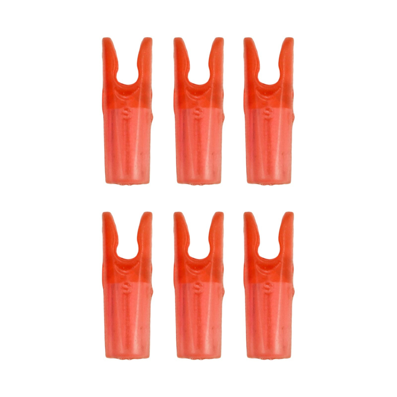 6-er Pack Hawk Pin Nock Größe S Transparent Rot
