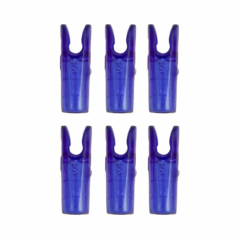 6-er Pack Hawk Pin Nock Größe S Transparent Blau