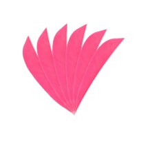 6-er Pack Hawk Naturfeder Streamline 2,5" Hot Pink