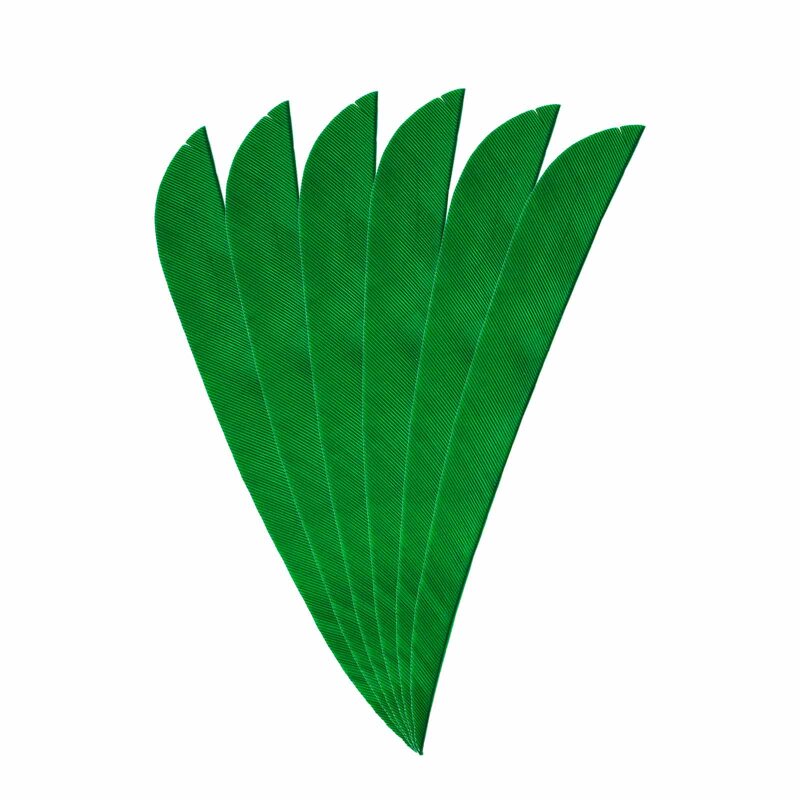 6-er Pack Hawk Naturfeder Streamline 5" Grün