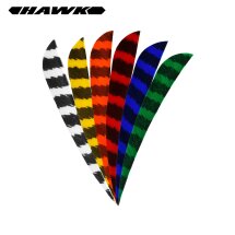 6-er Pack Hawk Naturfedern gestreift 4" Streamline