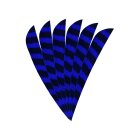 6-er Pack Hawk Naturfedern gestreift 4" Streamline Blau