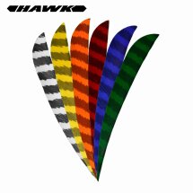 6-er Pack Hawk Naturfedern gestreift 5" Streamline