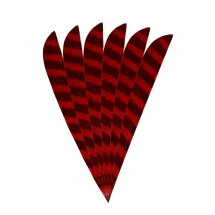 6-er Pack Hawk Naturfedern gestreift 5" Streamline Rot
