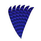 6-er Pack Hawk Naturfedern gestreift 5" Streamline Blau