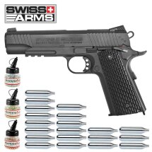 Superset Swiss Arms 1911 TRS Vollmetall BAX System Co2 Pistole Blowback 4,5 mm BB (P18)