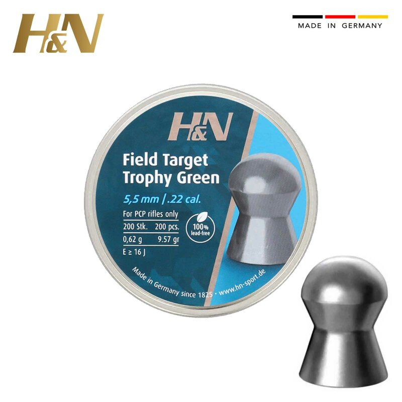 H&N Field Target Trophy Green 5,5 mm 0,62 Gramm