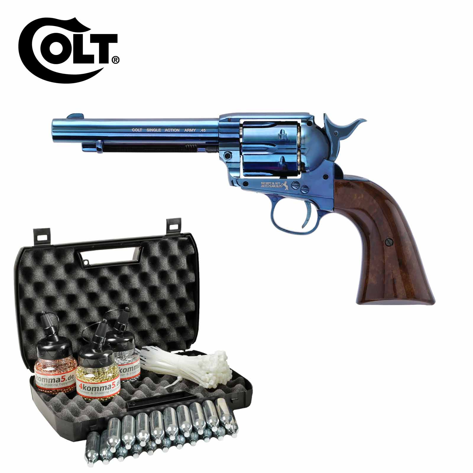 Kofferset Colt Single Action Army® 45 blue Co2-Revolver Kaliber 4,5 m