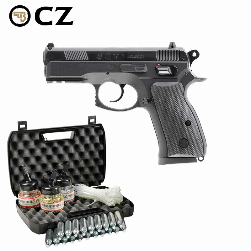 Kofferset CZ75D Compact 4,5 mm Stahl BB Co2-Pistole Non Blow Back (P18)