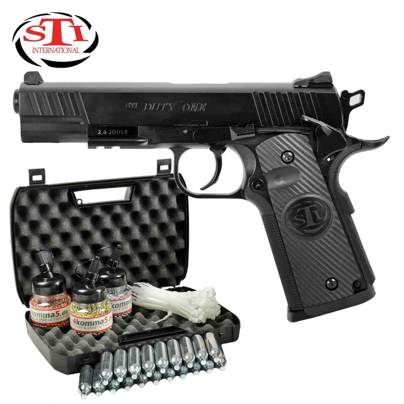 Kofferset STI Duty One 4,5 mm Stahl BB Co2-Pistole Blow Back (P18)
