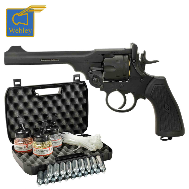 Kofferset Co2-Revolver Webley MK VI 4,5 mm BB (P18)