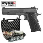 Kofferset Swiss Arms 1911 TRS Vollmetall BAX System Co2 Pistole Blowback 4,5 mm BB (P18)