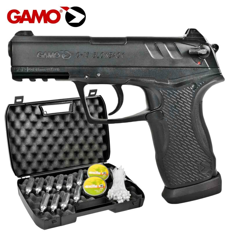 Koffer + Gamo C-15 Co2 Blowback Pistole 4,5 mm Diabolo / Stahl-BB (P18)