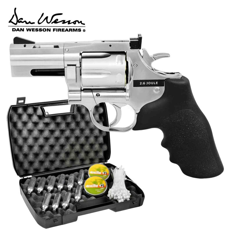 Kofferset Dan Wesson Co2-Revolver 715 Lauflänge 2,5" - 4,5 mm Diabolo (P18)