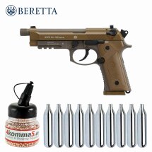 SET Beretta M9A3 FDE 4,5 mm Stahl BB Co2-Pistole Blow Back (P18)