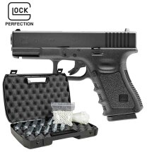 Komplettset Glock 19 Softair-Co2-Pistole Kaliber 6 mm BB...