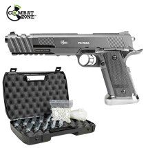 Komplettset Combat Zone Model P11 Para Bicolor Softair-Co2-Pistole Kaliber 6 mm BB NBB (P18)