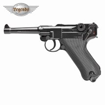 Spielzeugpistole Softair Federuck Pistole schwarz 6mm Kaliber mit Munition 