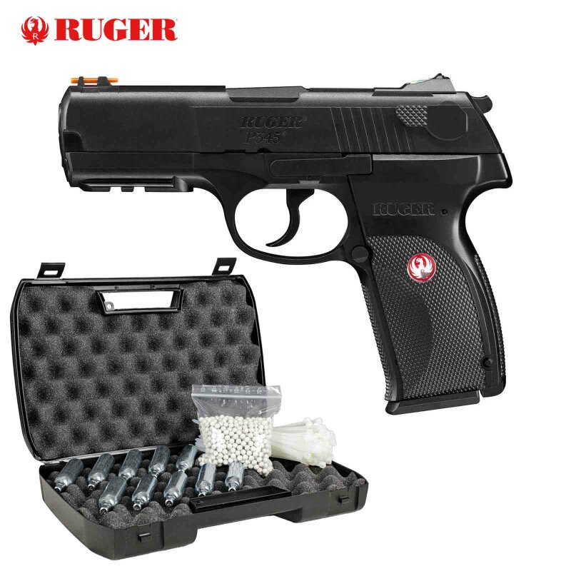 Komplettset Ruger P345 Softair-Co2-Pistole Kaliber 6 mm BB NBB (P18)