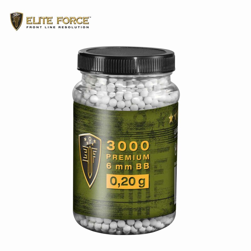 Elite Force Softair BBs Premium Selection - 6 mm BB/0,20 g/3000 Stück Behälter