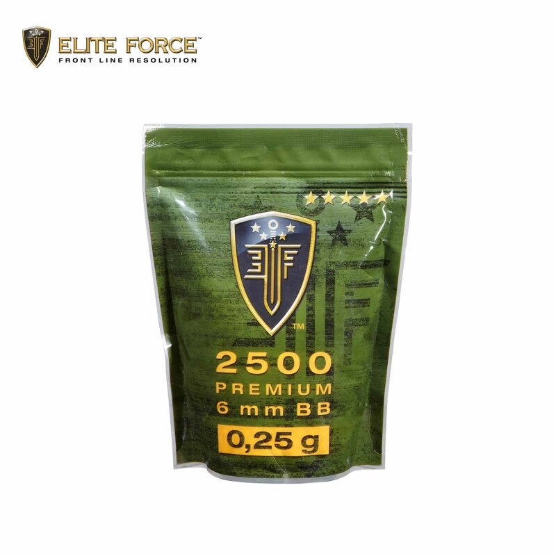 Elite Force Softair BBs Premium Selection - 6 mm BB/0,25 g/2500 Stück Zipper Bag