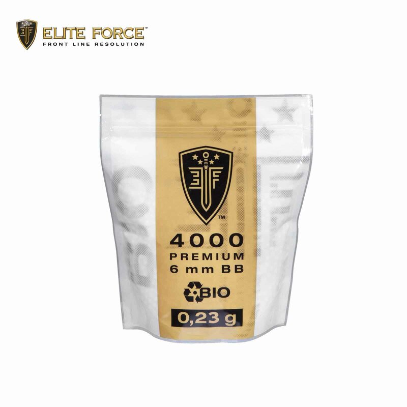 Elite Force Softair BBs Bio Selection - 6 mm BB/0,23 g/4000 Stück Zipper Bag