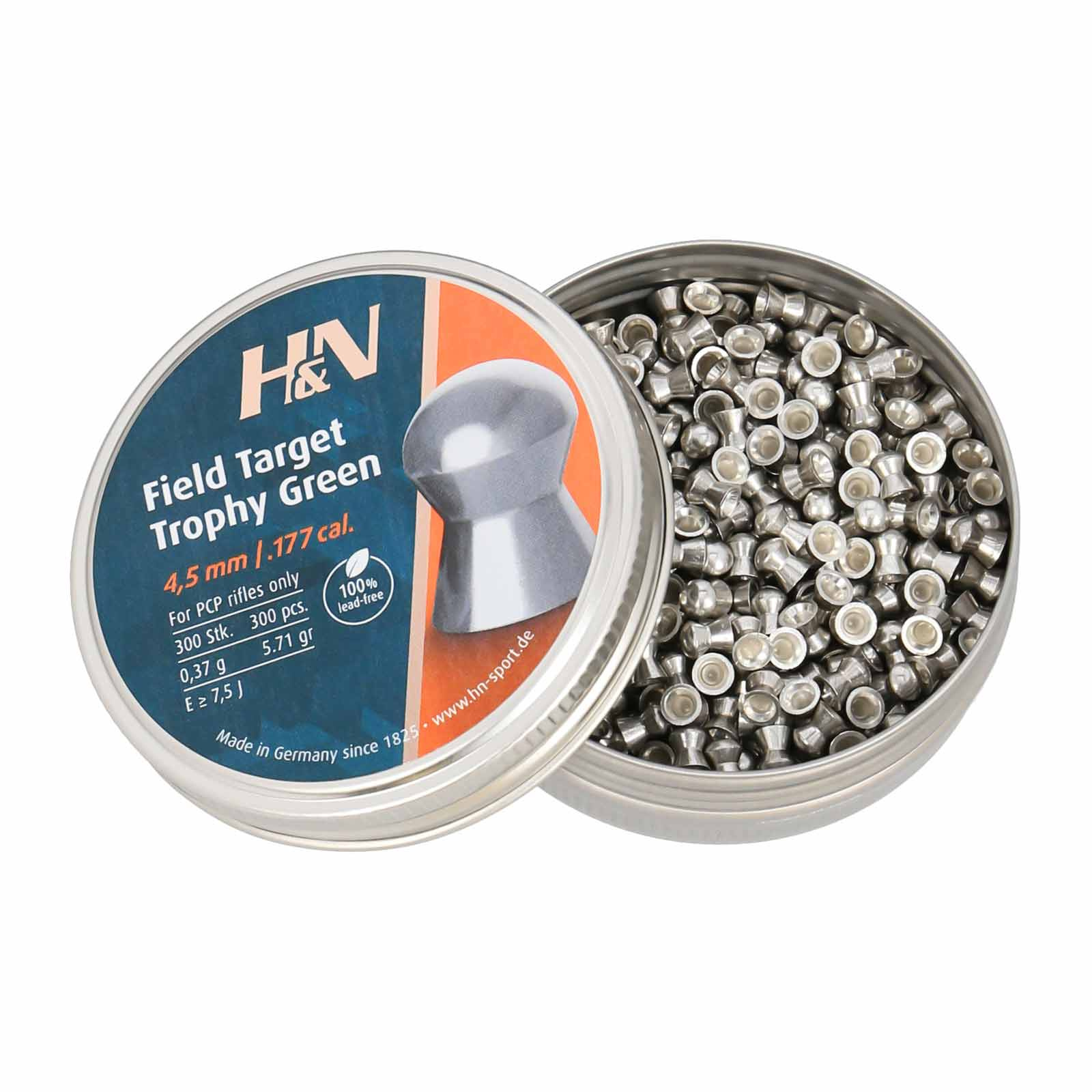 H&N Field Target Trophy Green 4,5 mm 0,37 Gramm Zinnlegierung