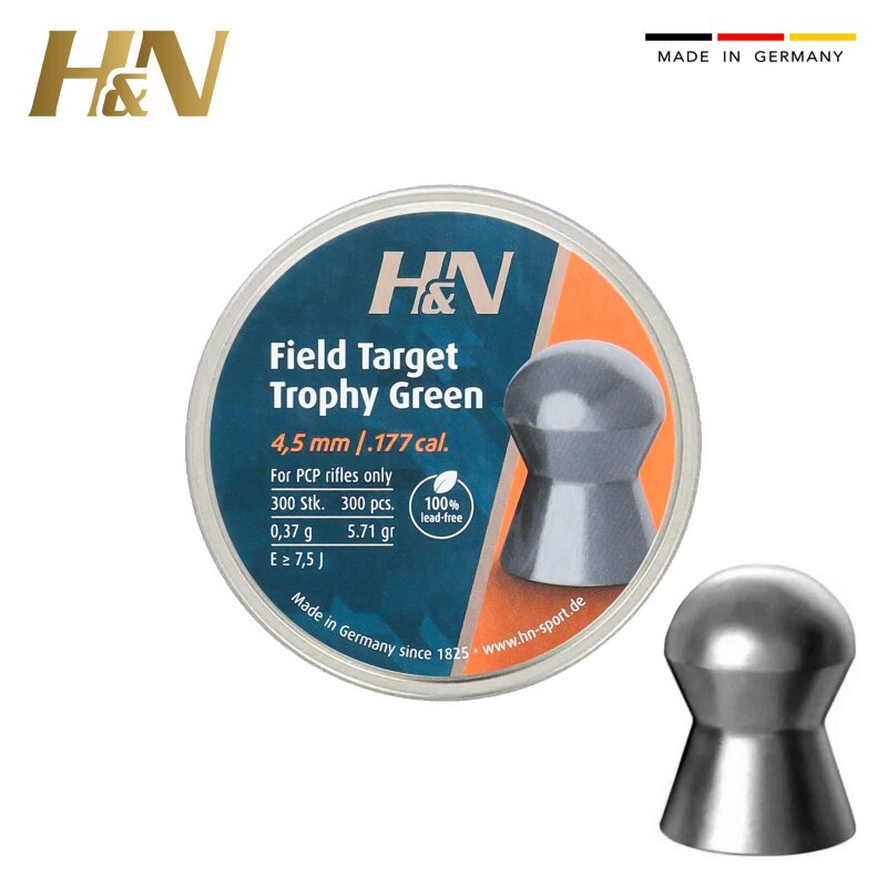 H&N Field Target Trophy Green 4,5 mm 0,37 Gramm Zinnlegierung