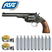 SET Co2 Revolver ASG Schofield 6" Antik Schwarz 4,5...