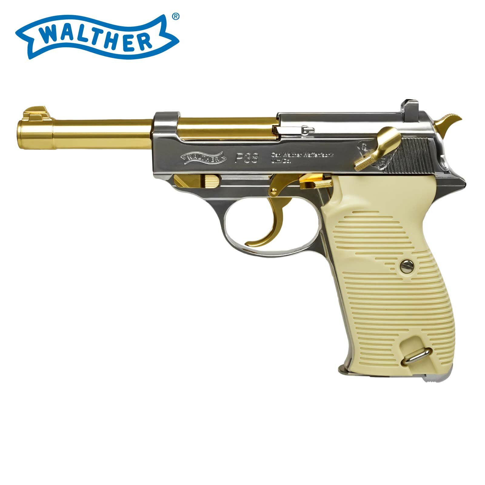 Walther P38 Gold 4 5 Mm Stahl Blow Back Co2 Pistole P18