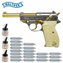 Superset Walther P38 Gold - 4,5 mm Stahl BB Blow Back...