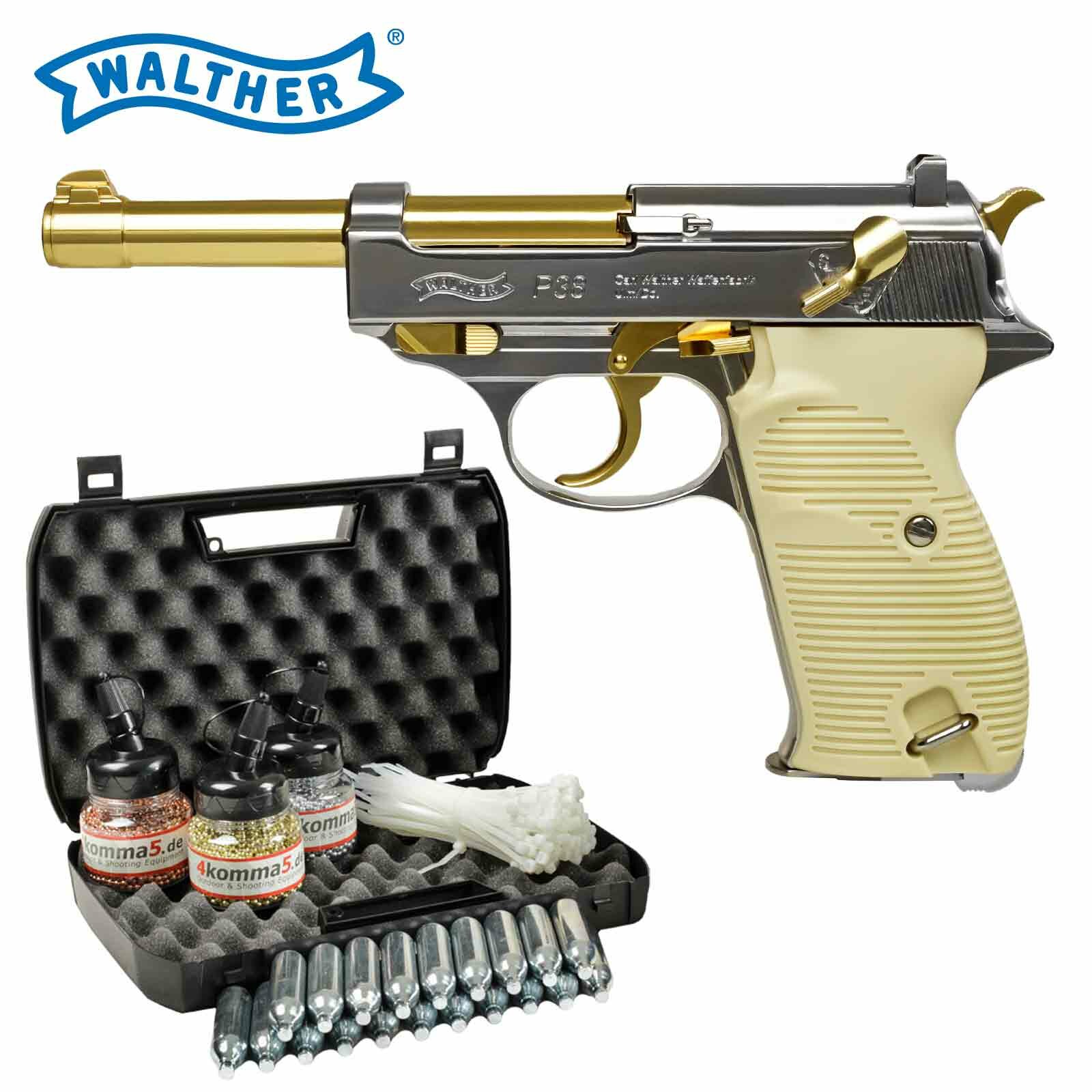 Kofferset Walther P38 Gold 4 5 Mm Stahl Blow Back Co2 Pistole P