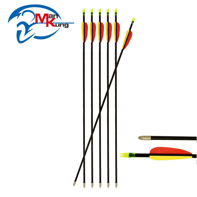 6-er Pack Man Kung 26" (66 cm) Fiberglaspfeil Hawk® ø 6,9 mm Schwarz