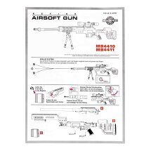 GSG 4410 Sniper Softair-Gewehr Kaliber 6 mm BB Federdruck (P18) + 3-9x40 Zielfernrohr