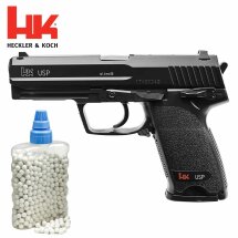 SET Heckler & Koch USP Federdruck Softair-Pistole 6 mm BB (P14) + 800 BB