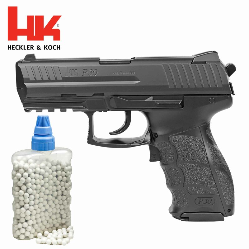 SET Heckler & Koch P30 AEG Softair-Pistole 6 mm BB (P14) + 800 BB