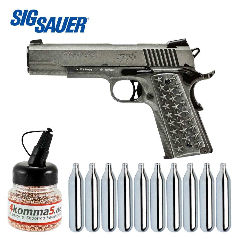 SET Sig Sauer 1911 We the People Vollmetall Co2 Pistole Blow Back 4,5 mm BB (P18)
