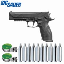 SET Sig Sauer X-Five Schwarz Vollmetall Co2 Pistole 4,5 mm Diabolo (P18)