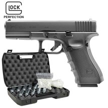 Komplettset Glock 17 GEN4 Softair-Co2-Pistole Kaliber 6 mm BB 16 Schuss Blowback (P18)