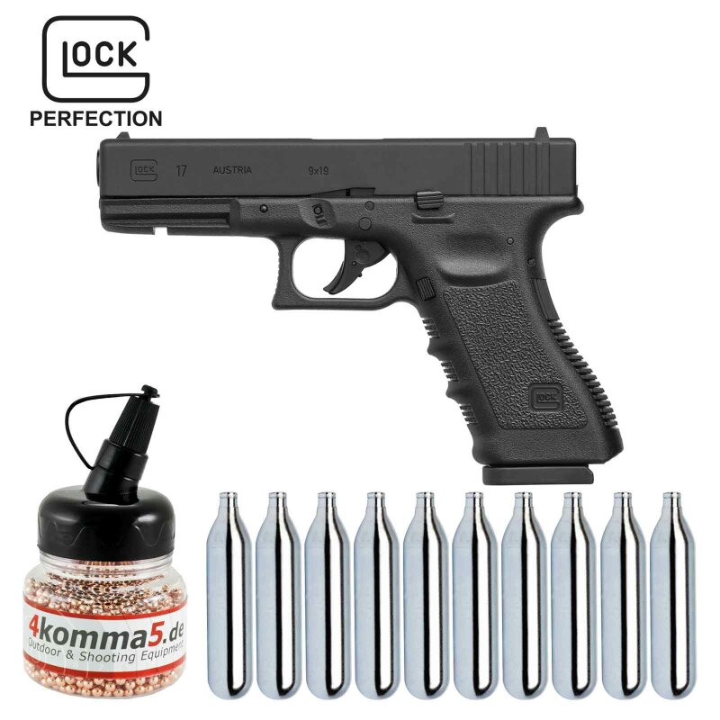 SET Glock 17 Co2-Pistole Kaliber 4,5 mm Stahl BB Blowback (P18)