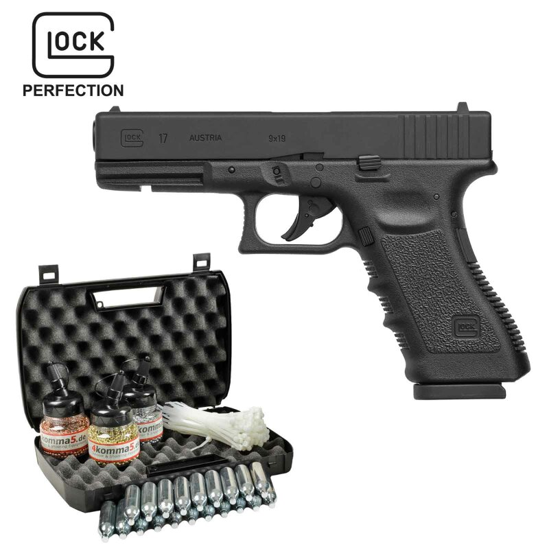 Kofferset Glock 17 Co2-Pistole Kaliber 4,5 mm Stahl BB Blowback (P18)