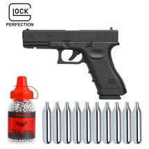 SET Glock 17 Co2-Pistole Kaliber 4,5 mm Stahl BB / Diabolo Blowback (P18)