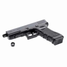 SET Glock 17  mit Laufgewinde Co2-Pistole Kaliber 4,5 mm Stahl BB / Diabolo Blowback (P18)