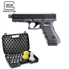 Kofferset Glock 17  mit Laufgewinde Co2-Pistole Kaliber 4,5 mm Stahl BB / Diabolo Blowback (P18)