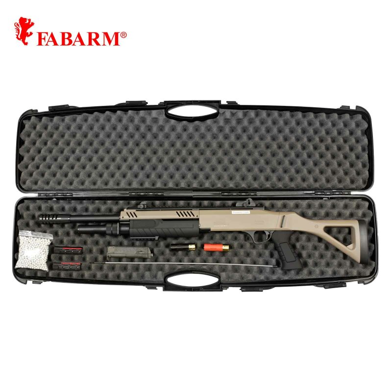 Kofferset Fabarm STF12 18"  Softair-Gewehr Dark Earth Kaliber 6 mm BB Federdruck (P18)