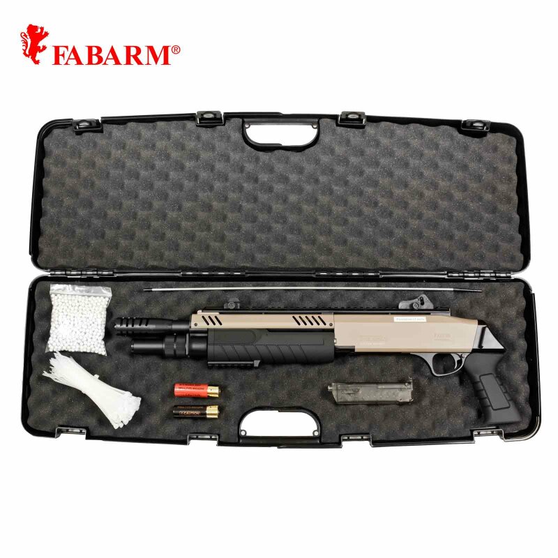 Kofferset Fabarm STFS12 11"  Softair-Gewehr/ Pistole Dark Earth Kaliber 6 mm BB Federdruck (P18)