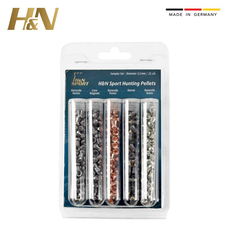 H&N Testset (5 Sorten) Hunting Diabolos 5,5 mm .22 Sampler