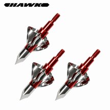 3 Jagdspitzen Hawk® Rot mit 6 runden Klingen schraubbar